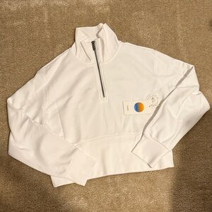 Vuori White Half-Zip Sweatshirt